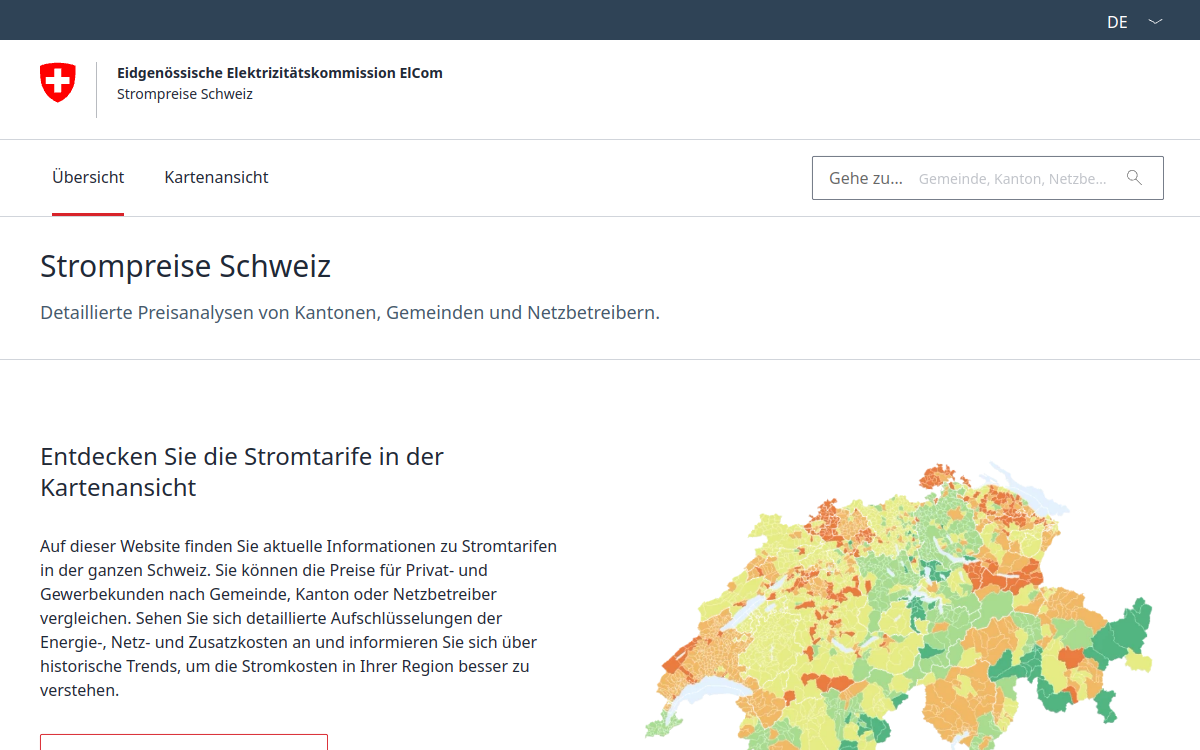 Strompreise Schweiz